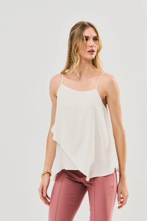 Blusa Dupla Transpassada de Alcinha Fina
