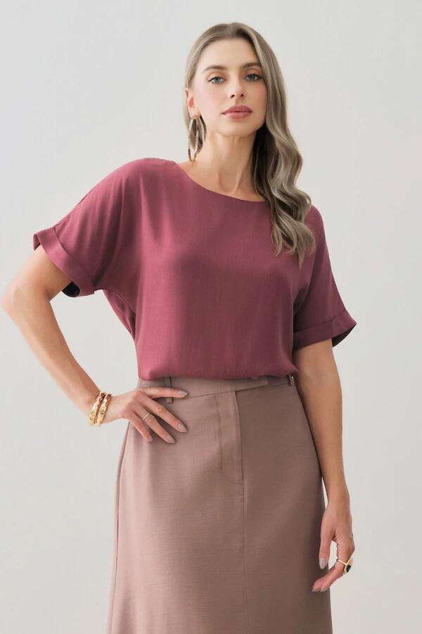 Blusa Manga Morcego Dobrada