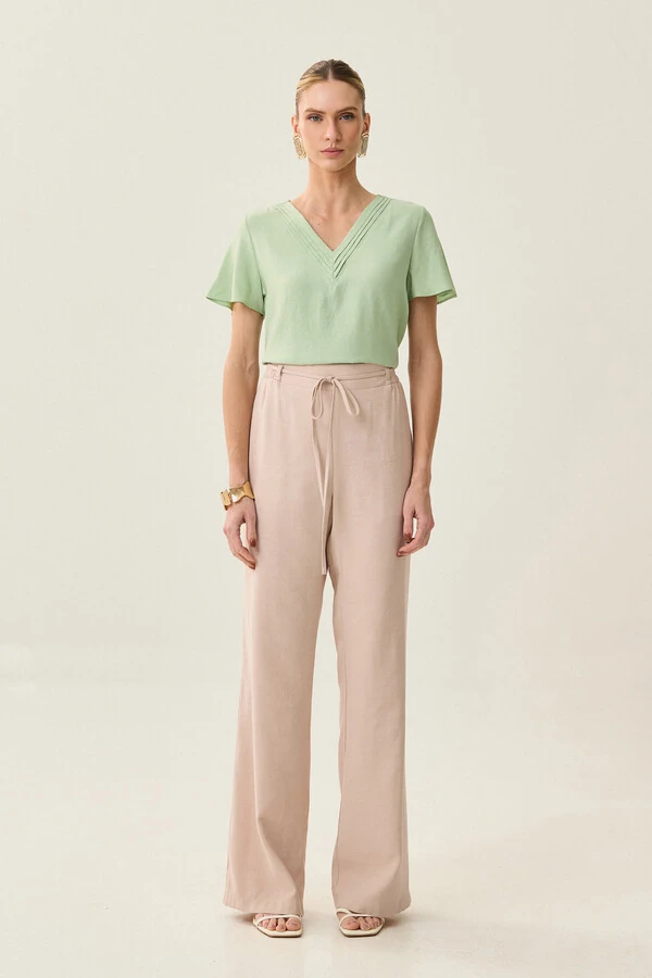 Blusa Decote V Preguinhas Triple