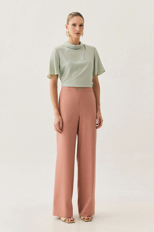 Pantalona de Alfaiataria Cinto Fino Gold