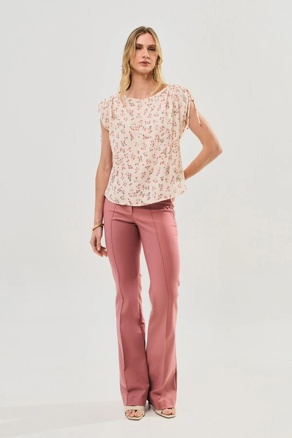 Regata Ombro Amblo Laço Puxante Floral