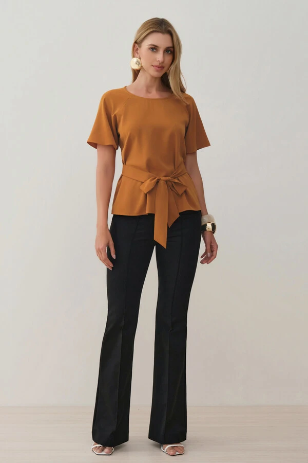 Blusa Manga Raglan Cinto Embutido