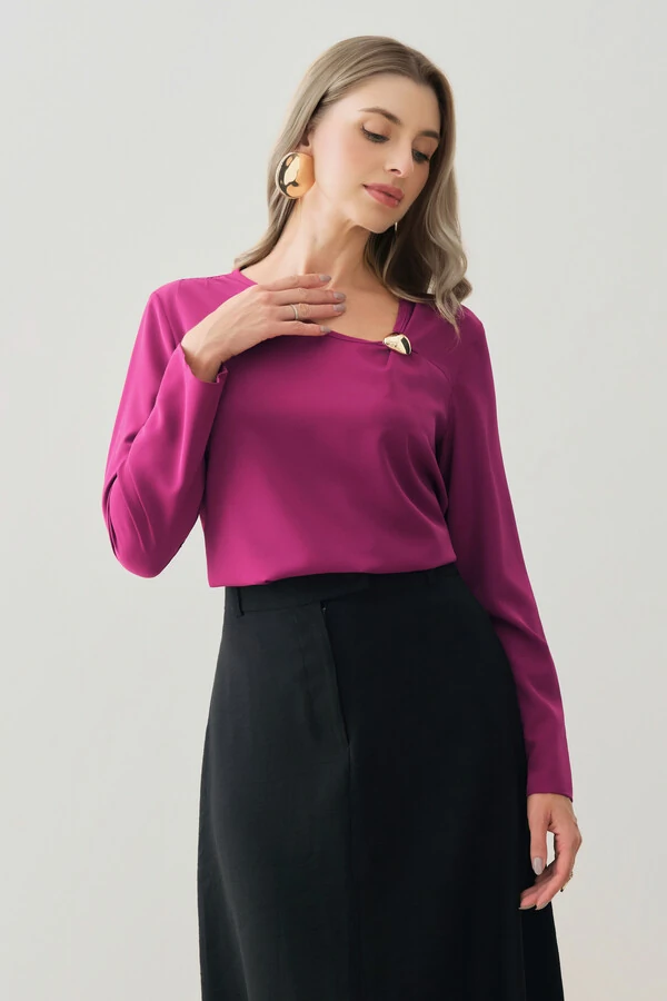 Blusa Decote V Assimétrico Gold