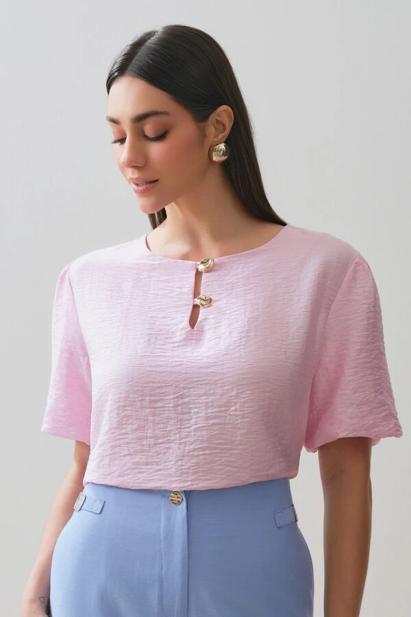 Blusa Manga Balonê Gold Double