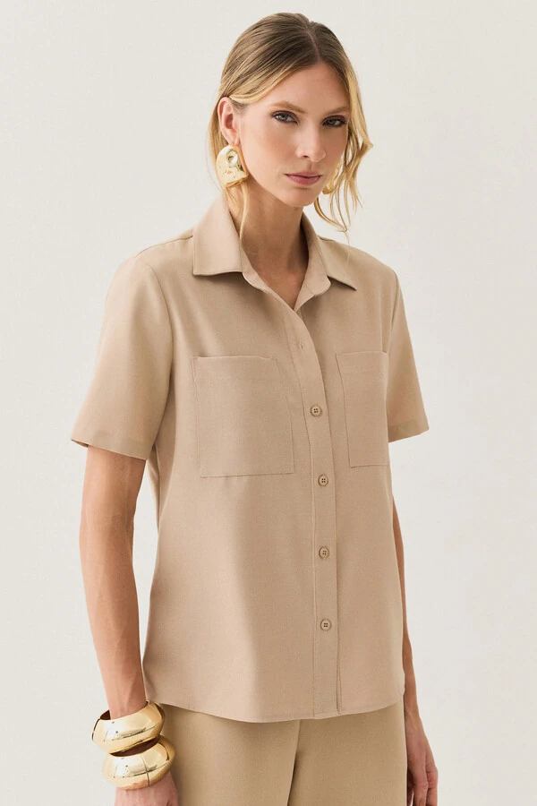 Camisa de Alfaiataria Bolso