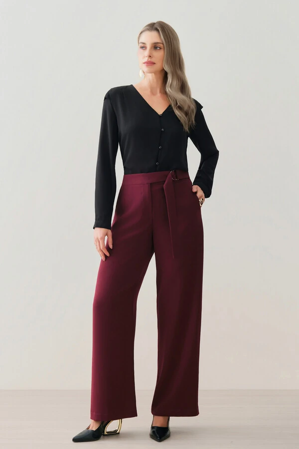 Camisa Manga Longa Punho Decote V Ombro Aba Mini Botões