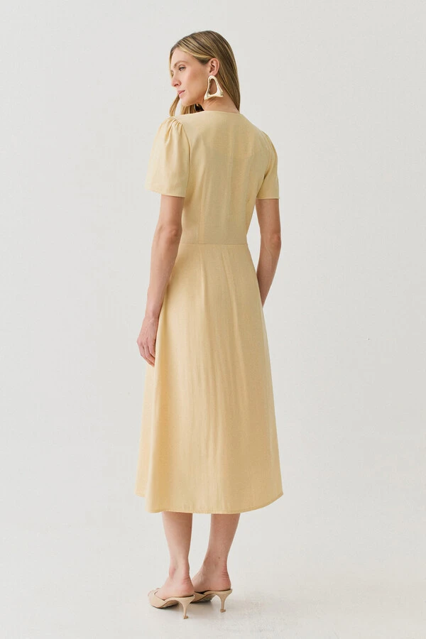 Vestido Midi Leve Transpasse Gold