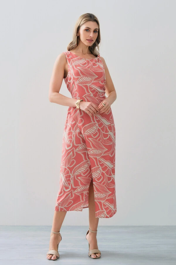 Vestido Midi Regata Assimétrico Transpassado Folhagem Um Ombro Torcido Lateral Franzida