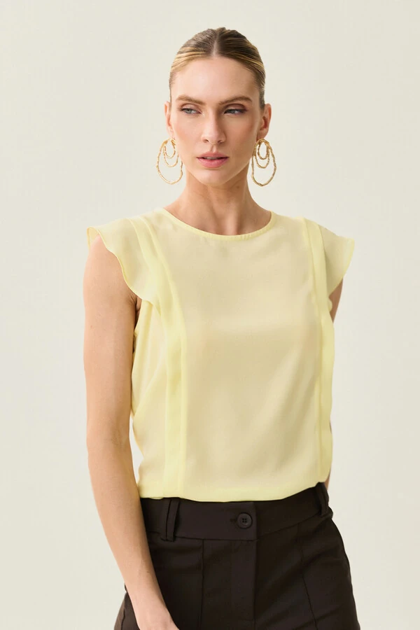 Regata Ombro Babado Prega