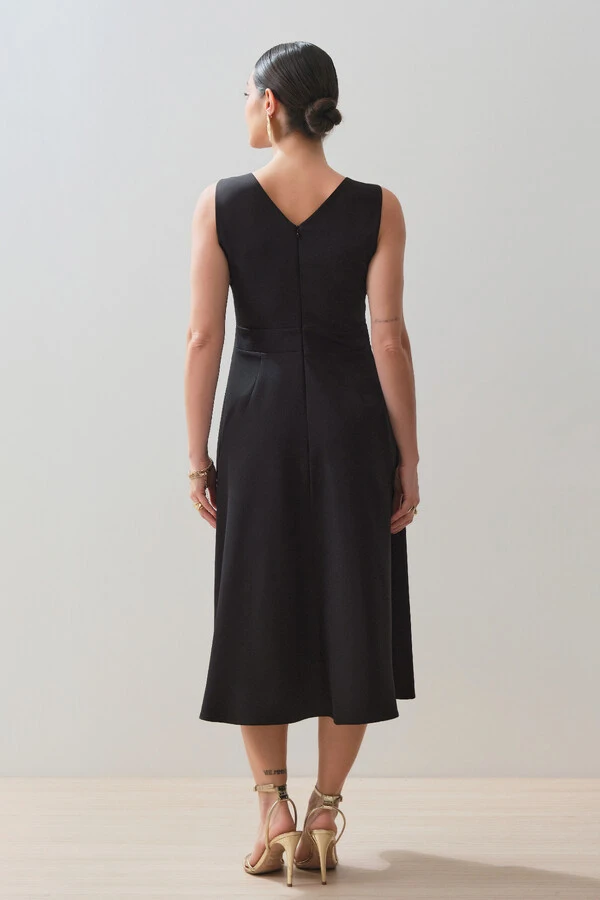 Vestido Midi Regata de Alfaiataria Recortes