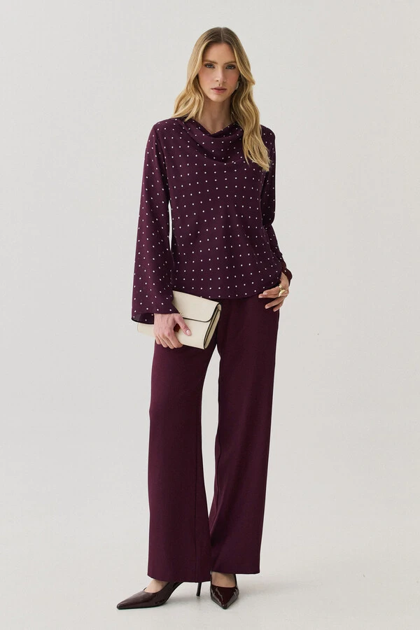 Pantalona Slim de Alfaiataria Bolso Faca Discreta
