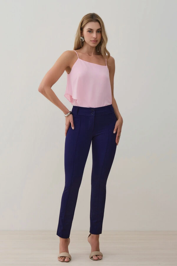 Calça Cigarrete de Alfaiataria Double Nervura