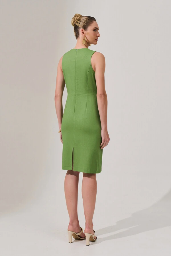 Vestido de Linho Recortes