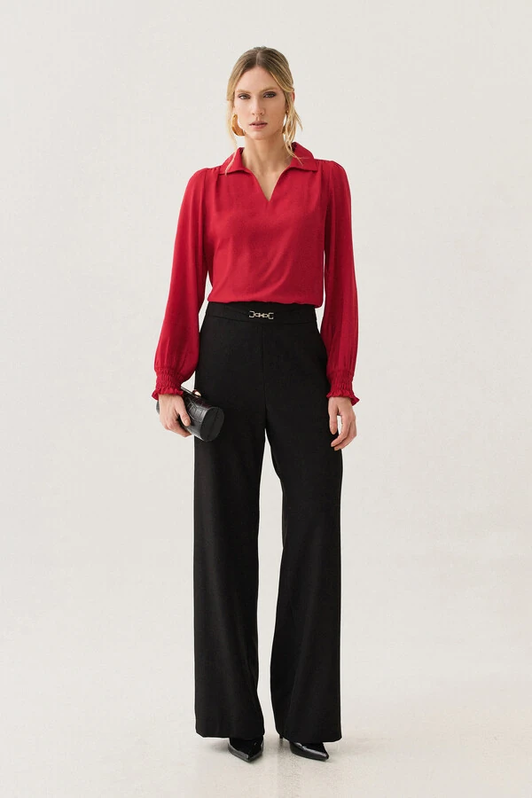 Pantalona de Alfaiataria Cinto Fino Gold