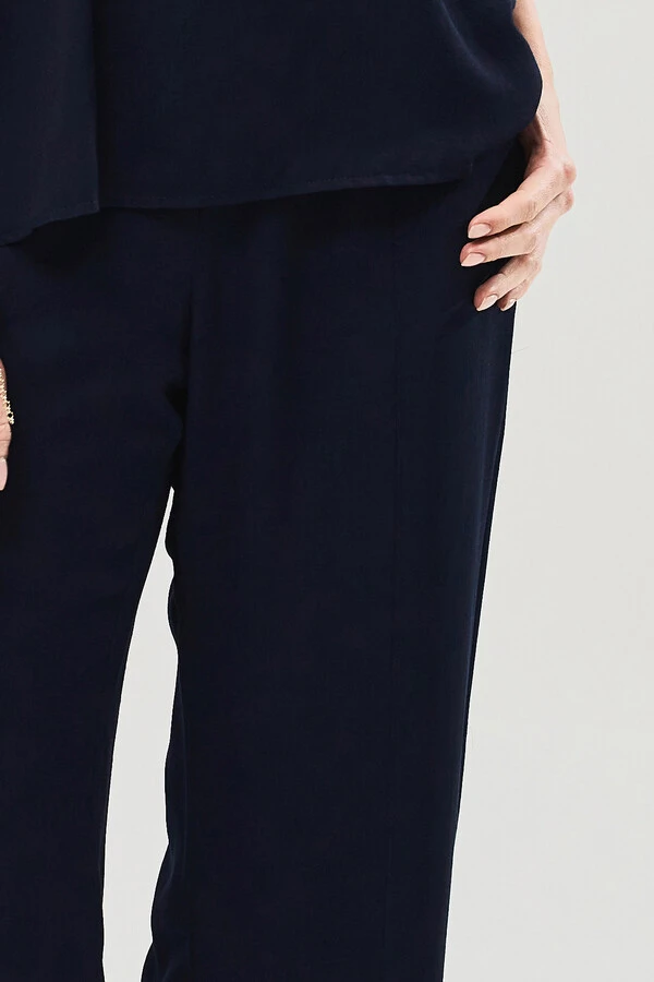 Conjunto de Blusa Regata Frente Única Faixa e Pantalona Nervura