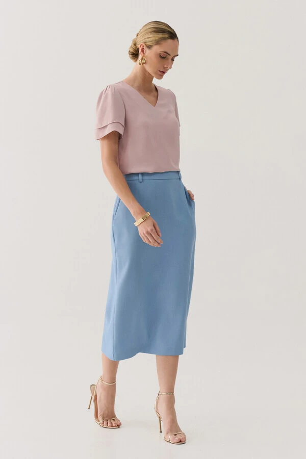 Blusa Manga Dupla Decote V