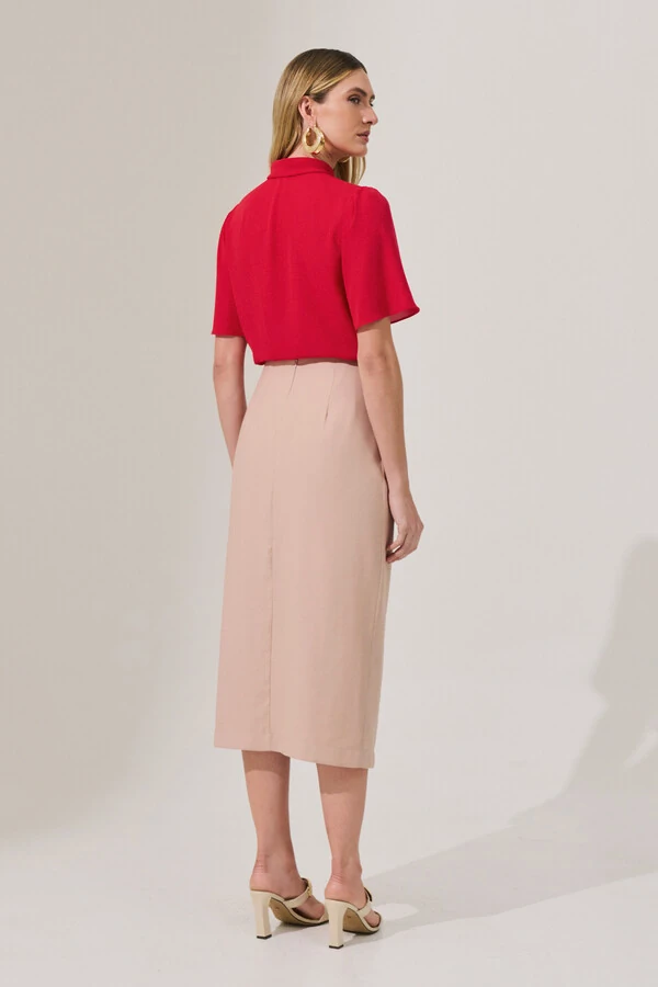 Blusa Gola Dobrada Laço Lateral