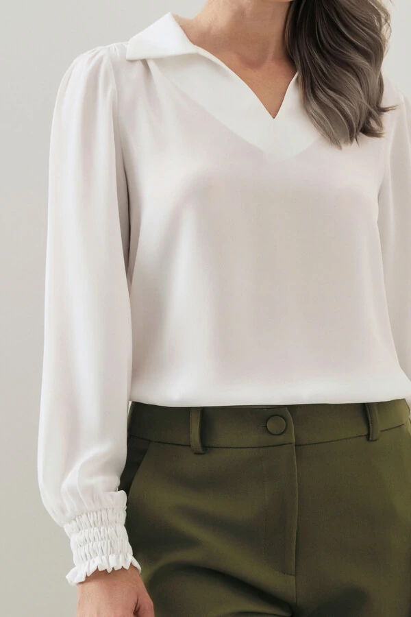 Blusa Manga Longa Punho Lastex Gola Polo Deocte V