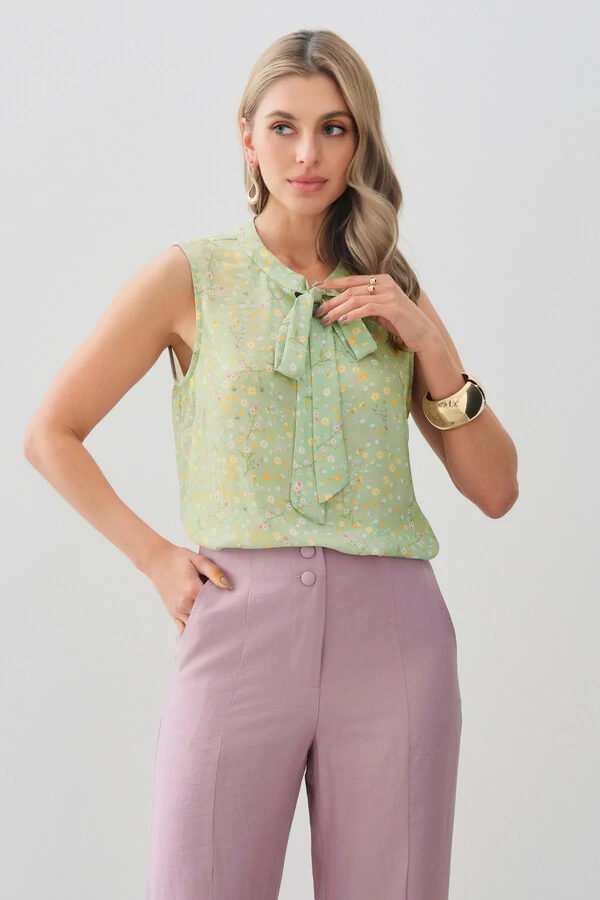 Regata Floral Gola Baixa Laço