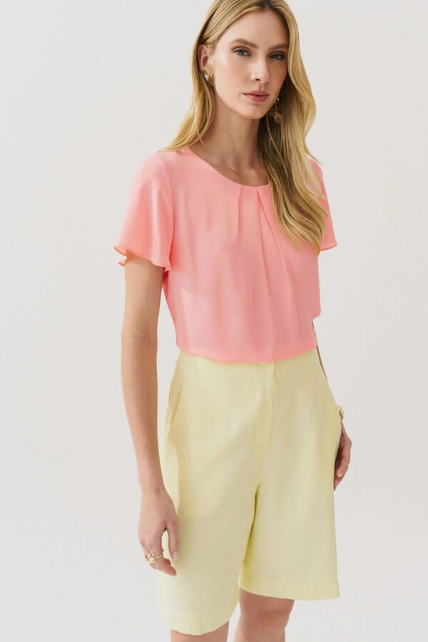 Blusa Decote Pregas
