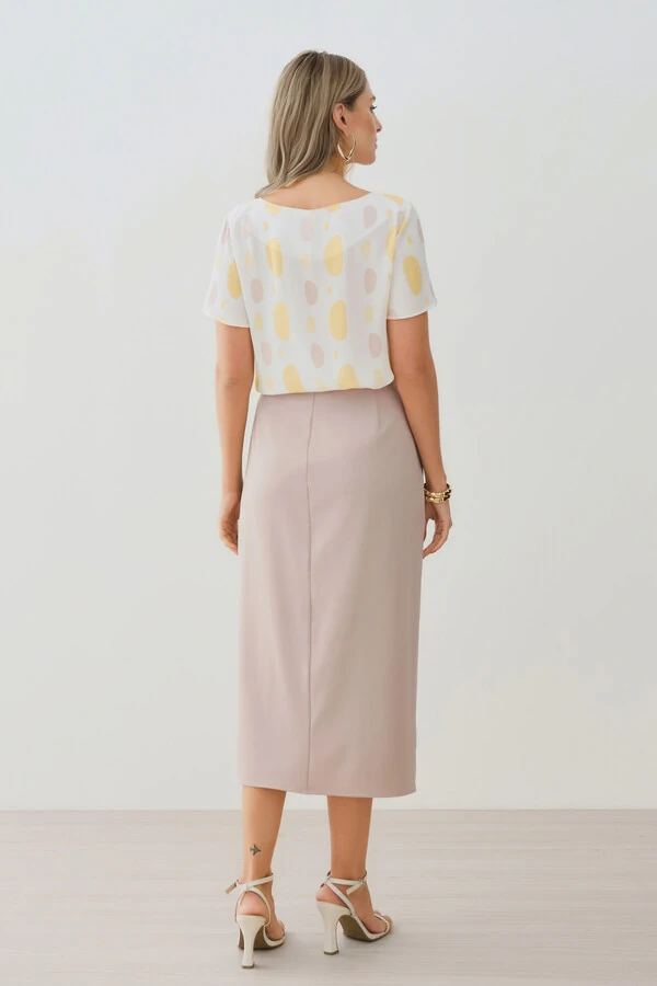 Blusa Abstrata Decote Canoa