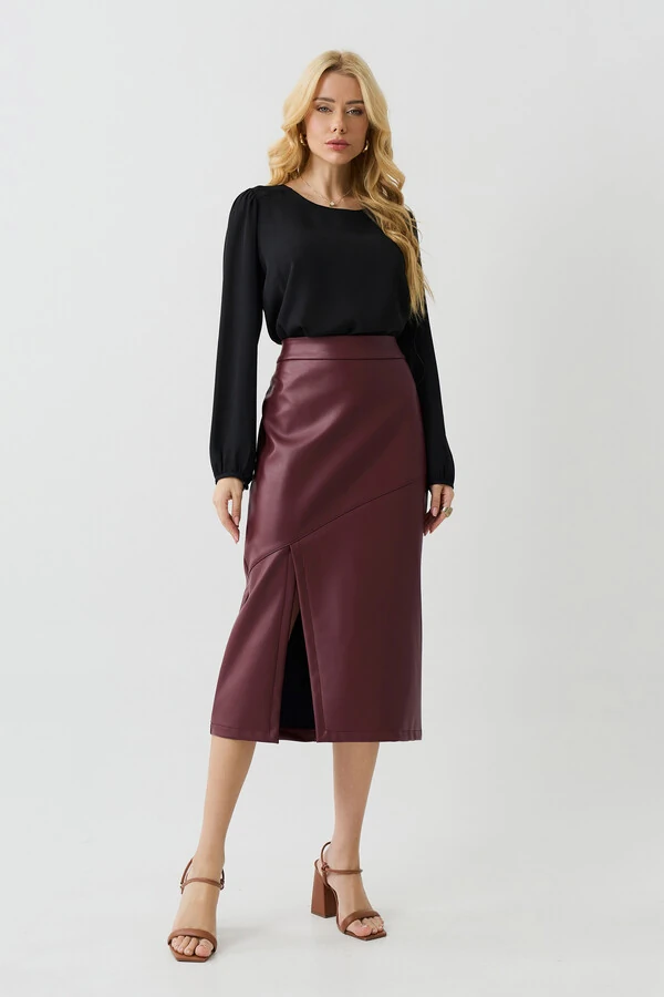 Blusa Manga Longa Ombro Recortes Double