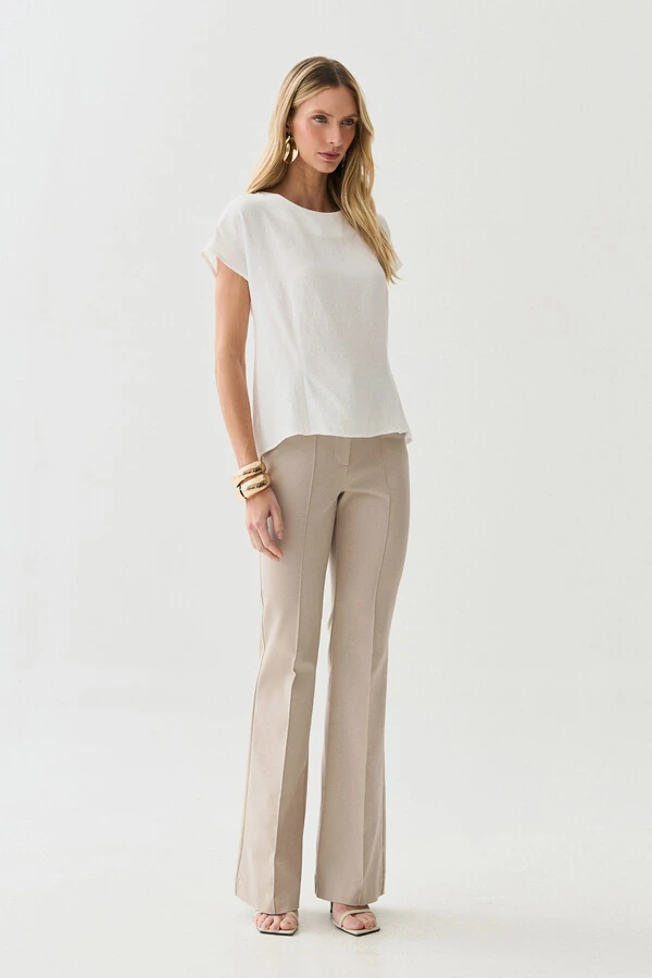 Blusa Acinturada Manga Morcego Pregas