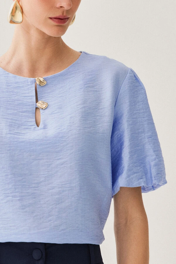 Blusa Manga Balonê Gold Double