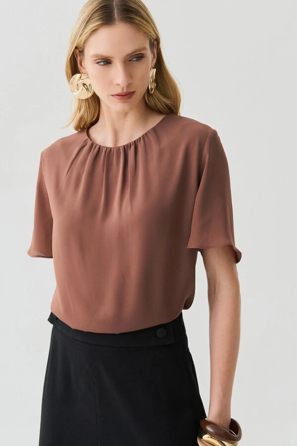 Blusa Decote Franizido