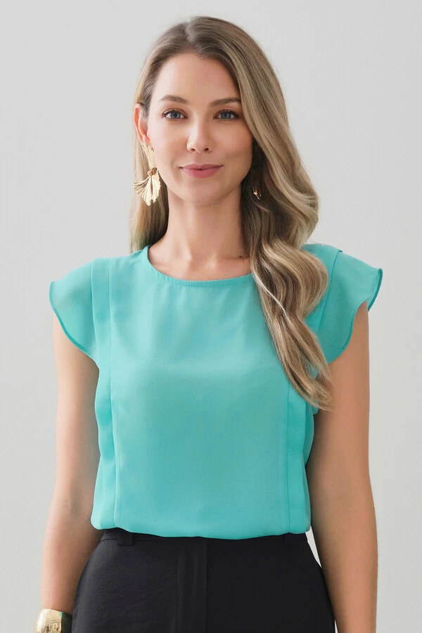 Regata Ombro Babado Prega