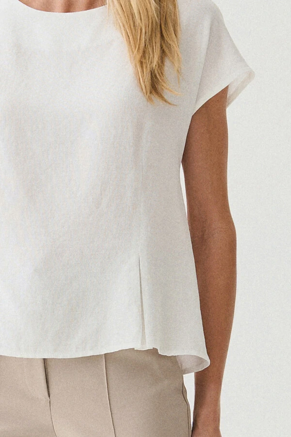 Blusa Acinturada Manga Morcego Pregas