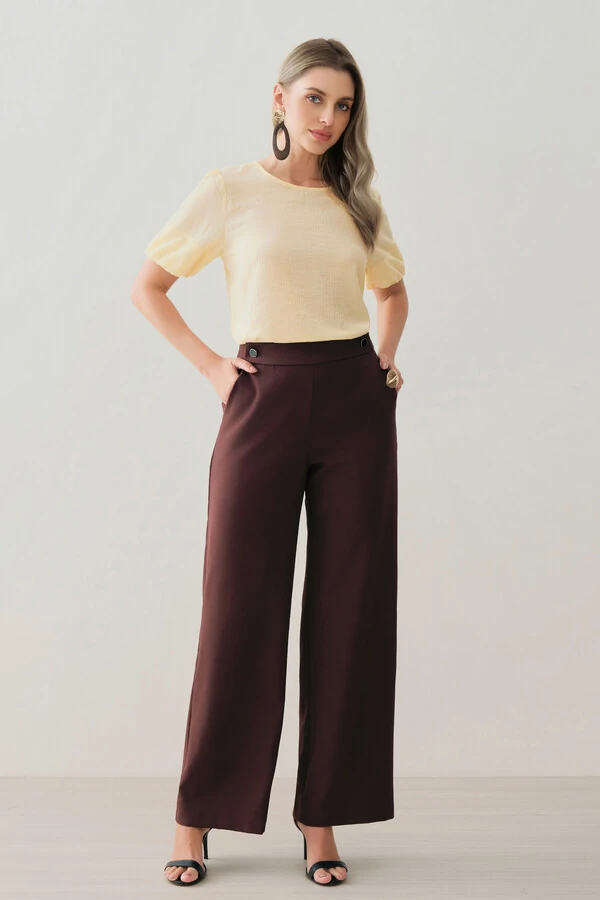 Blusa de Textura Listrada Manga Balonê