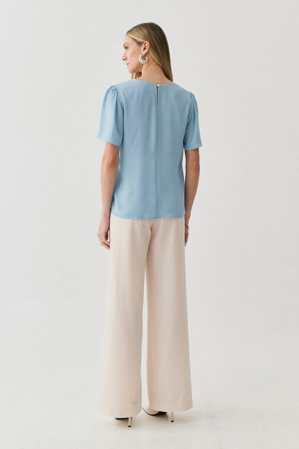 Pantalona Passante Double Prega Botão Forrado