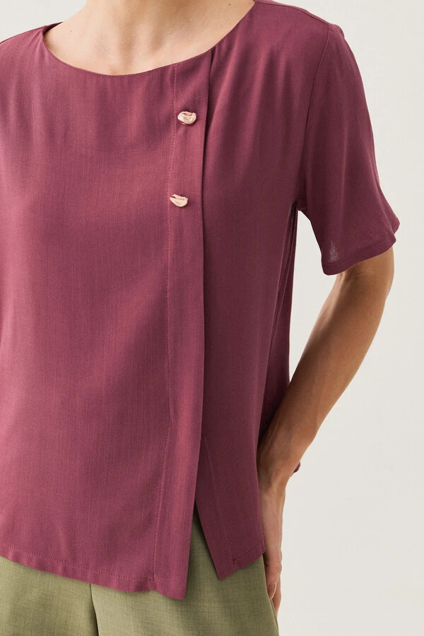 Blusa Prega Botões Gold Double