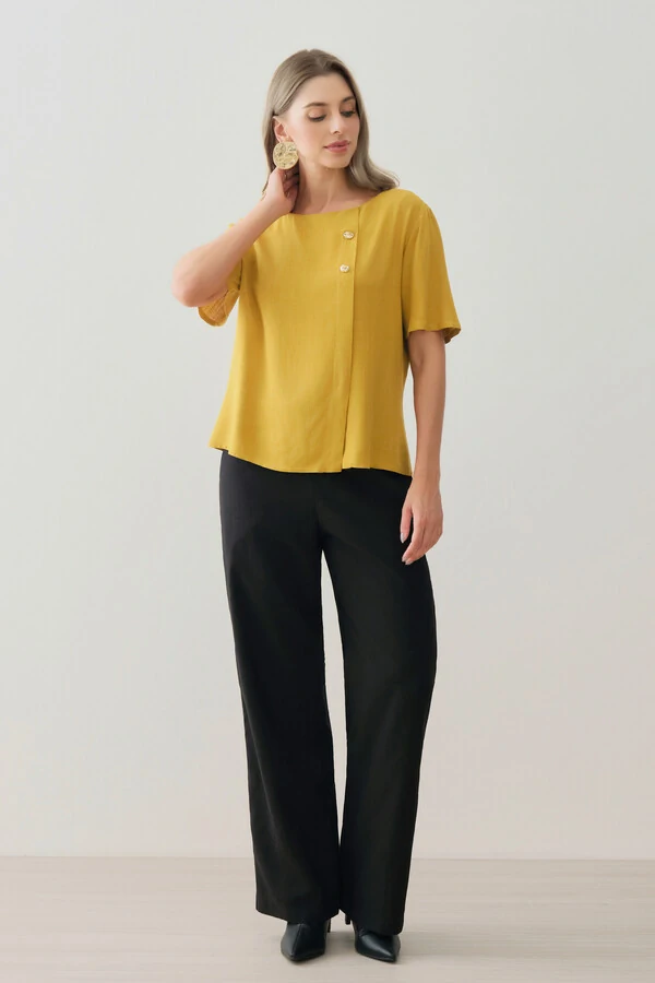 Blusa Prega Botões Gold Double