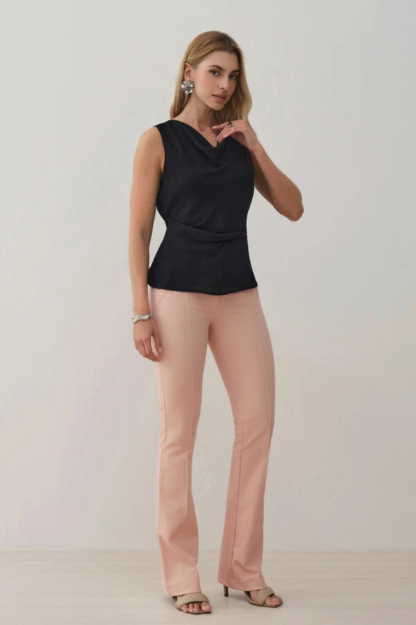 Calça Flare de Alfaiataria Double Nervura