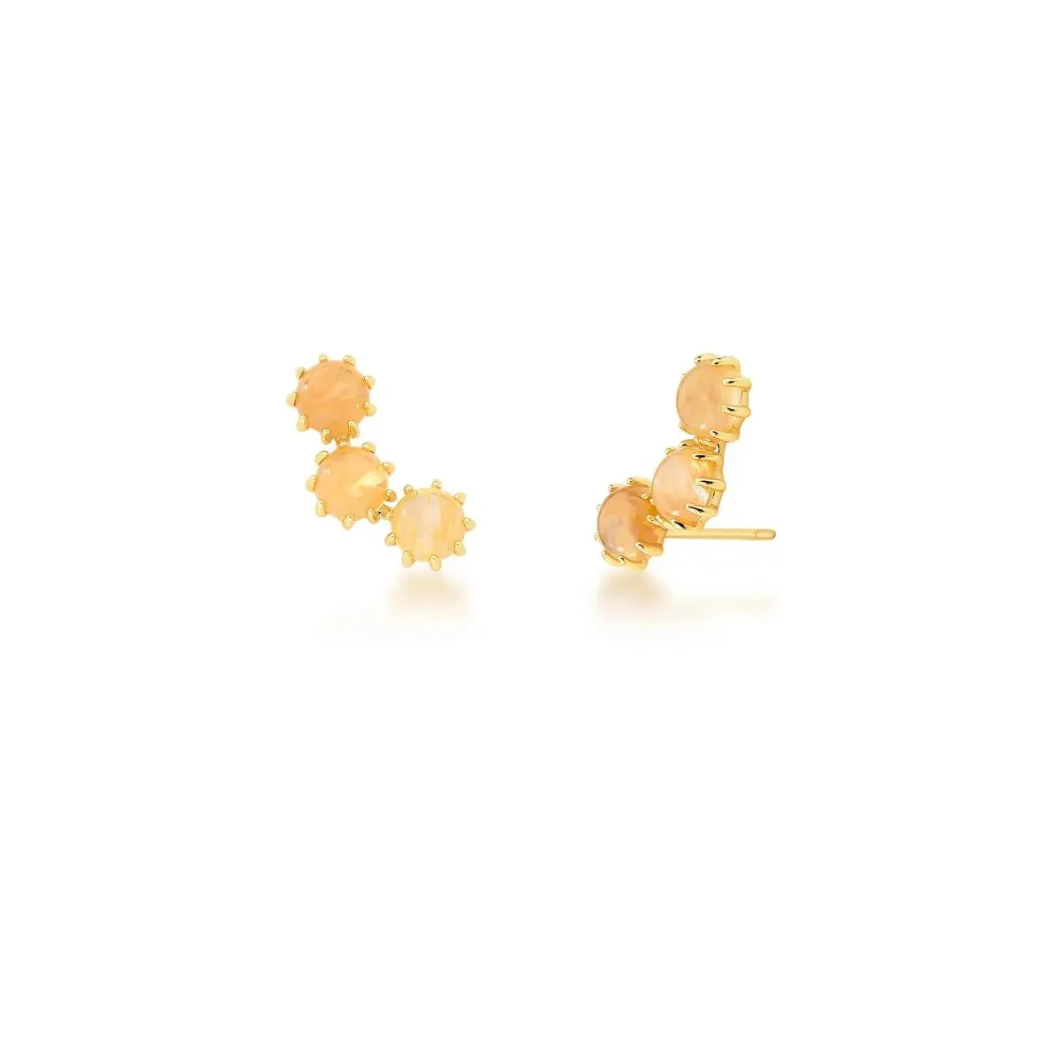 FotoBrinco ear cuff dourado com cristais, redondos rutilo