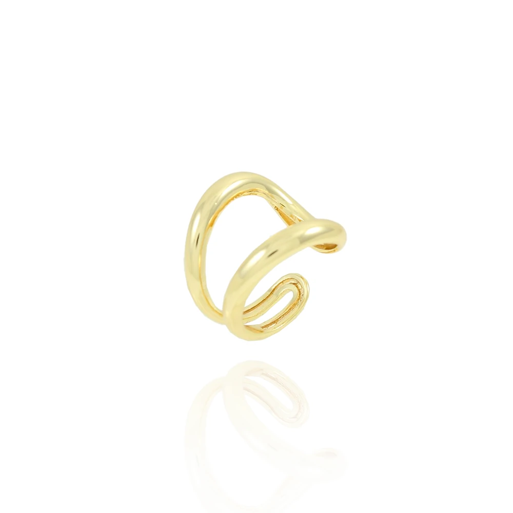 FotoAnel dourado regulável 2 linhas vazadas