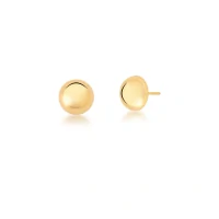 Brinco dourado meia esfera redondo liso