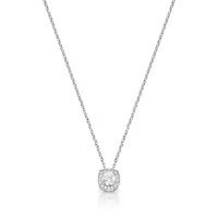 Colar prata 925 pedra MOISSANITE quadrado cravejado 5.0mm