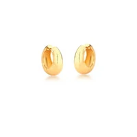 Brinco argola dourada abaulada lisa fecho click Celine M