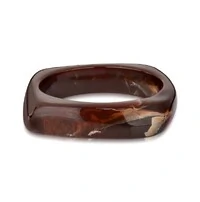 Pulseira bracelete quadrado resina marrom