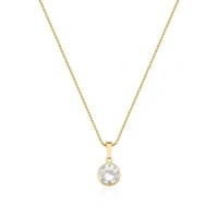 Colar dourado pingente ponto de luz cristal