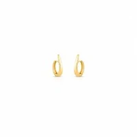 Brinco dourado argola formato anzol com fecho click P