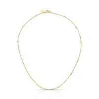 Colar choker dourado esferas intercaladas e lisas
