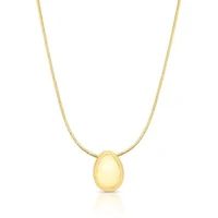 Colar dourado com pingente liso em formato de gota abaulada