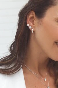 Brinco prata 925 pedra MOISSANITE ponto de luz 6.5mm