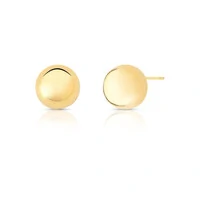 Brinco dourado meia esfera lisa M