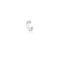 Piercing ródio branco liso tubo abaulado