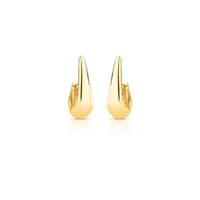 Brinco argola dourada gota com pé alto